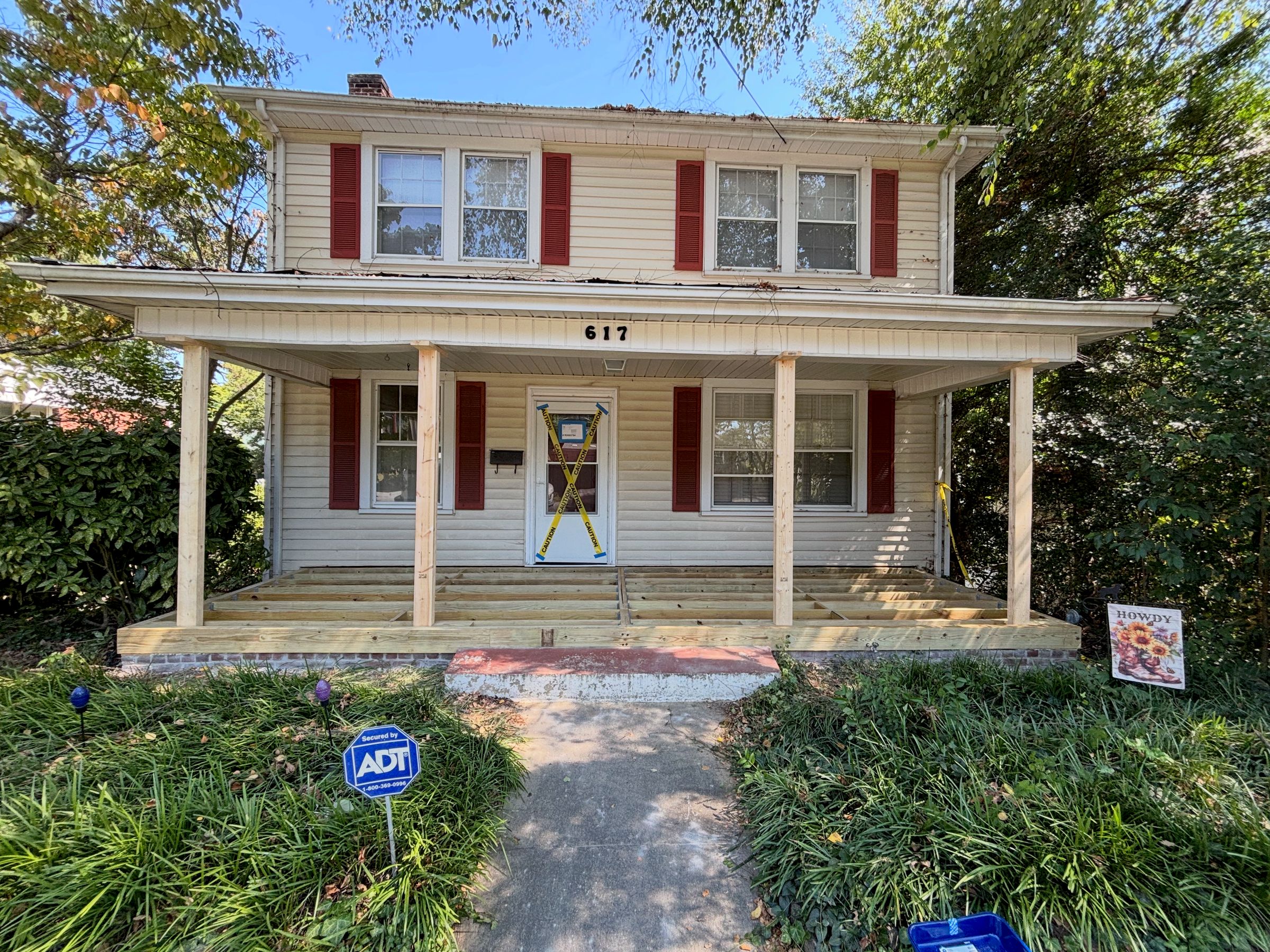 Framing for new front porch