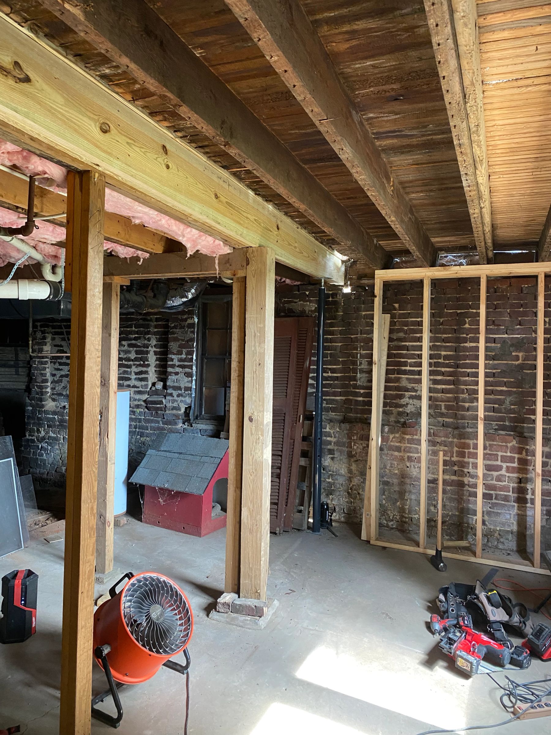 Replacement of rotten floor joists